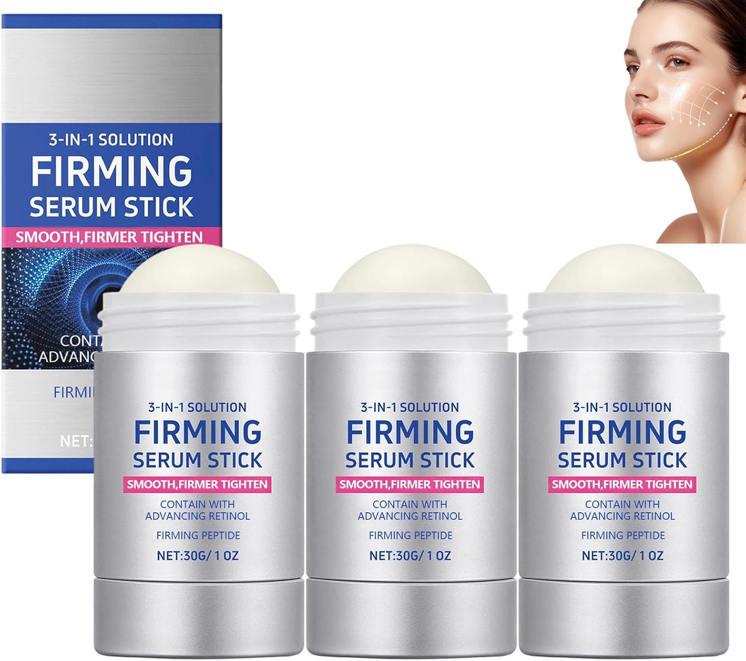 Advancing Retinol Firming Serum Stick, Retinol Face Neck Firming Serum Stick, Enhancing the Elasticity of the Skin, Reduce Wrinkles, Hydration and Moisturizing, Tightening Sagging Skin (1Pcs)