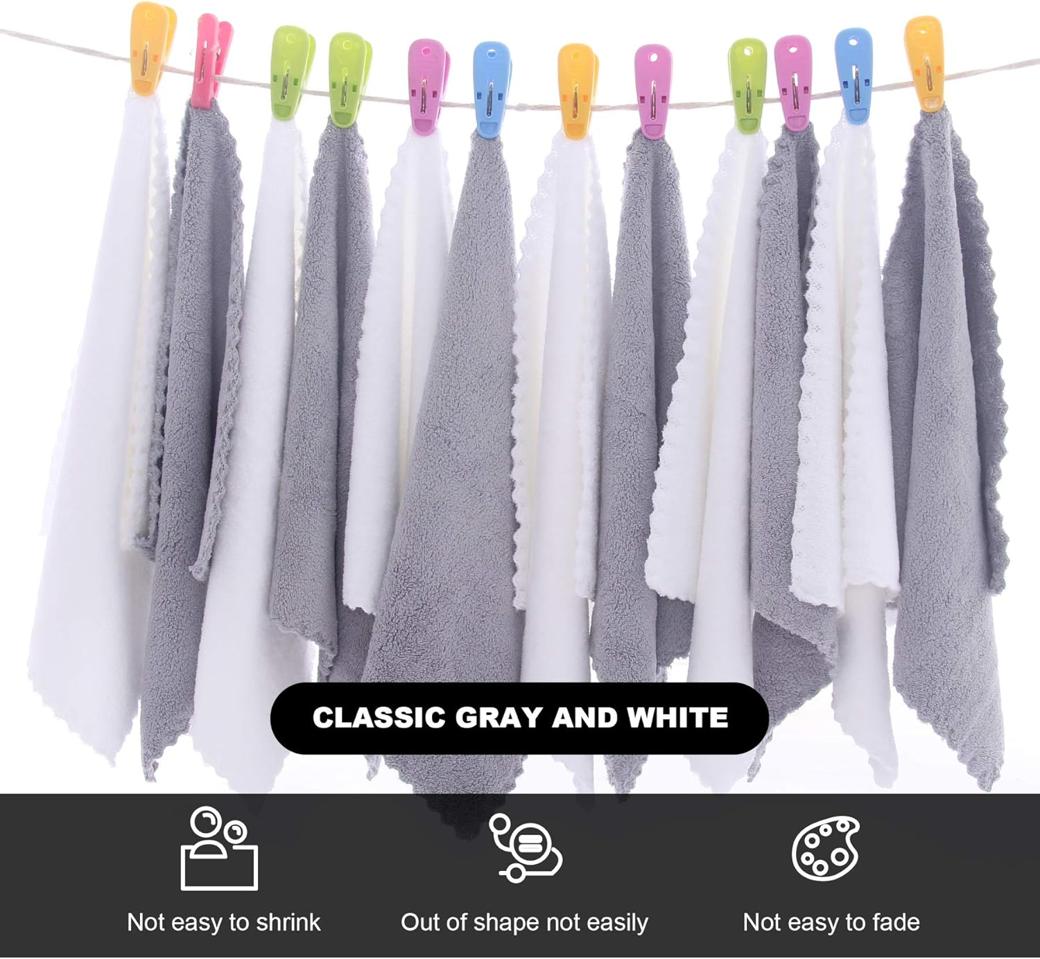 Microfiber Facial Cloths Fast Drying Washcloth 12 Pack - Premium Soft Makeup Remover Cloths - Highly Absorbent image number 5