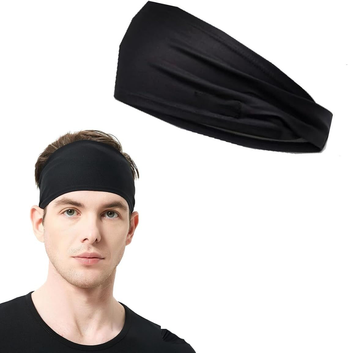 Workout Headbands for Men and Women, Moisture Wicks Sweat Band Headbands Non Slip, Running Headband for Yoga, Gym Workout, Sports image number 2