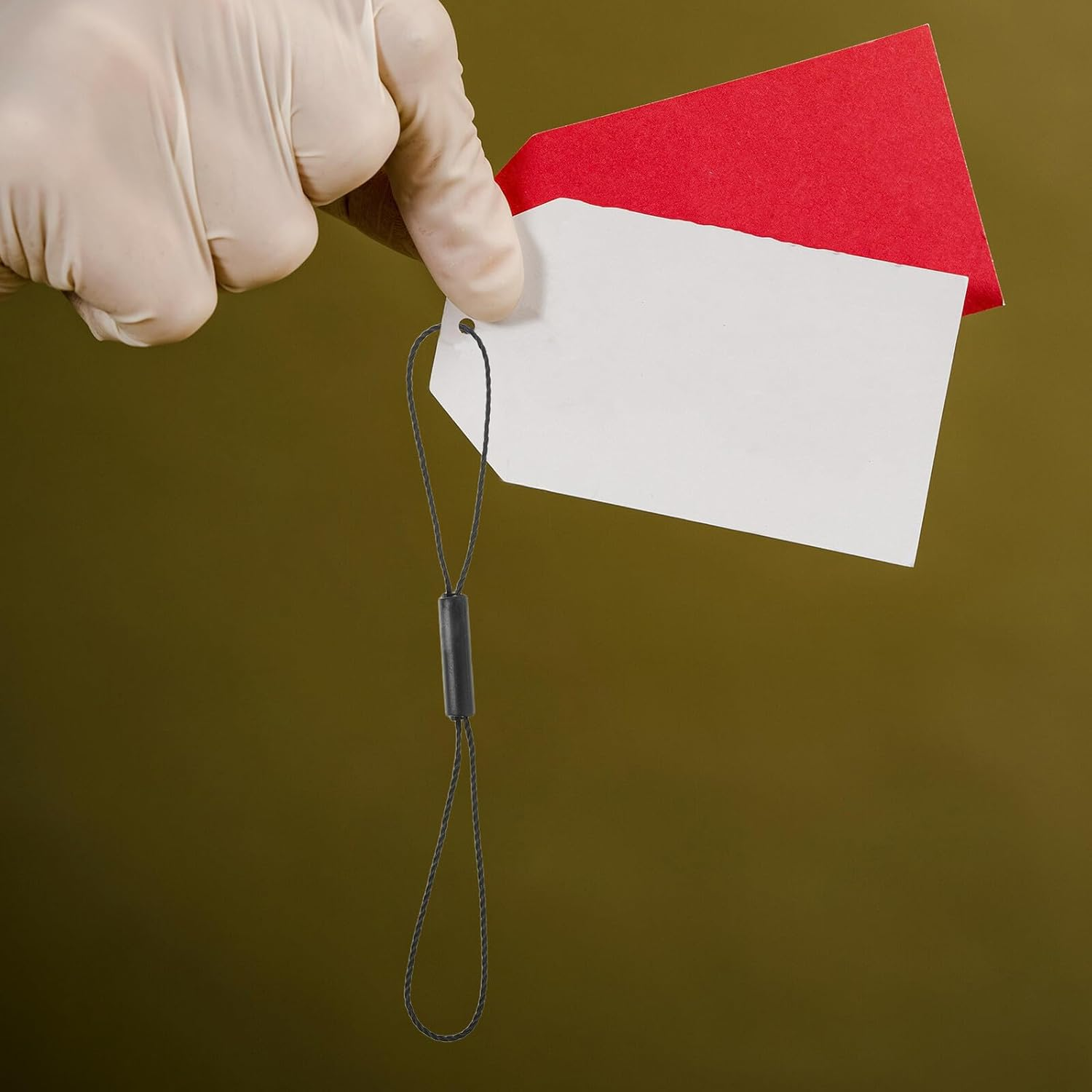 TOKIDNY Cylinder Double Lock Hanging Tag Strings Black Rope Fasteners for Clothing Shoes Bags Luggage Accessories Quick-Attach Design Pack image number 1