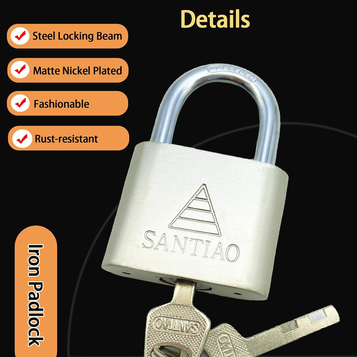 KAIHENG 50Mm Iron Pin Tumbler Padlock, Padlock with 3 Keys Outdoor, Weatherproof Heavy Duty Padlocks for Gym Locker, Warehouse, Garden Shed, Garage, Outdoor Gates image number 5