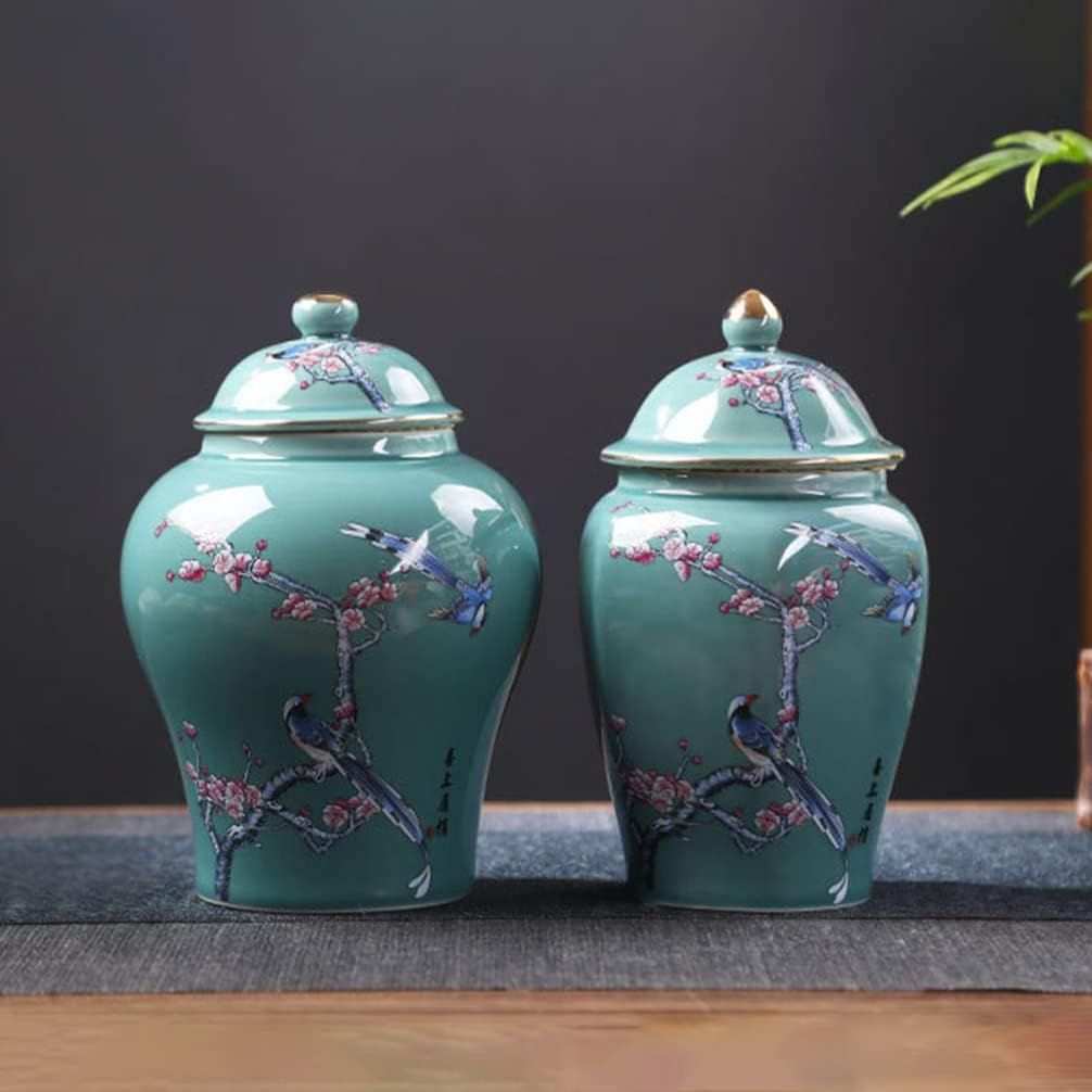 Cabilock Vintage Ceramic Tea Can Sealed Lid Chinese Style Storage Jar Multi-Function Household Tea Container for Home Office Use image number 3