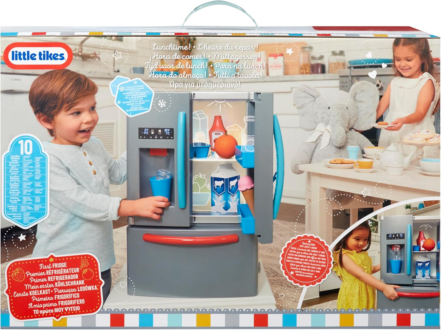 Little Tikes First Fridge - Interactive and Realistic Refrigerator - with Light and Sounds - Pretend Play Appliance for Kids image number 2