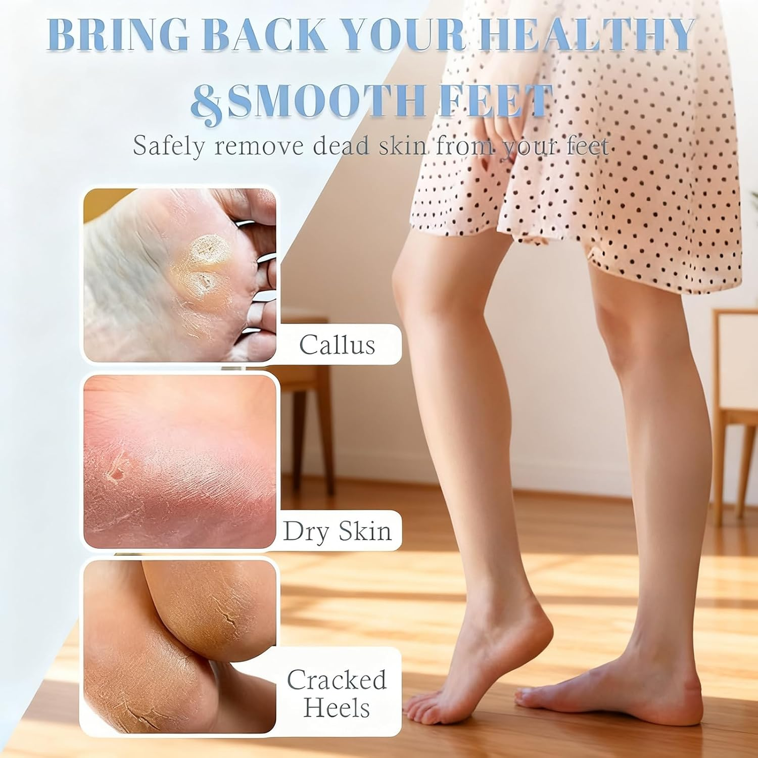 4 Pcs Purple Foot Callus Remover - Foot Exfoliator Pedicure Tool for Dead Skin Removal, at Home Pedicure Scrubber image number 4