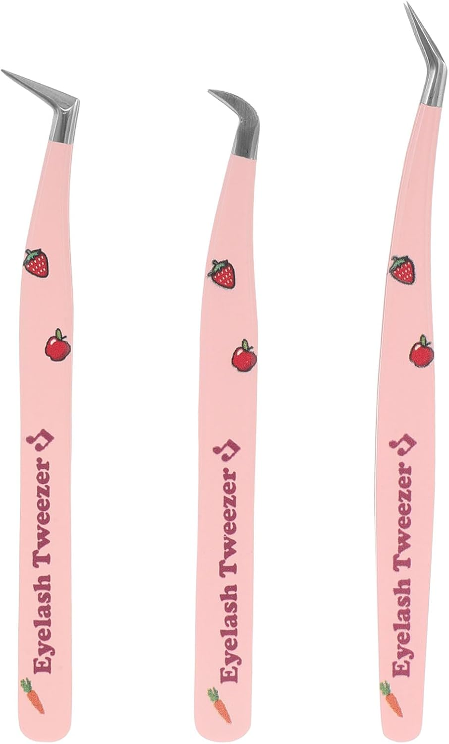 Minkissy Stylish Lash Extension Supplies High Precision Stainless Steel Tweezers Set of 3 Fiber Tips for Easy Applicati image number 2