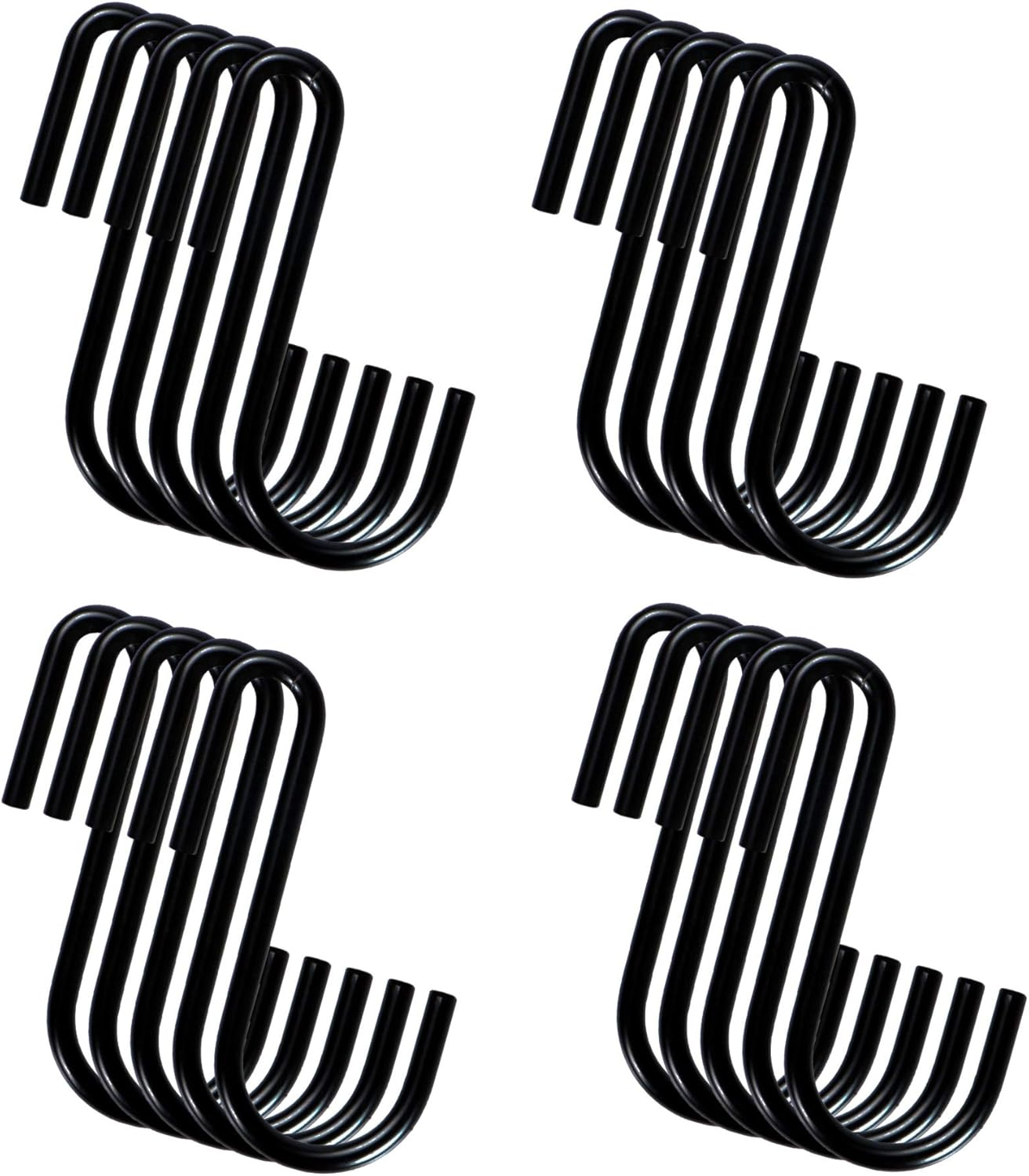 Yourgift Heavy Duty S Hooks Metal Hooks S Shaped Hanging Hangers for Kitchen, Bathroom, Bedroom and Office: Pan, Pot, Coat, Bag, Plants (20 Pcs/Black/4 Inch) image number 7