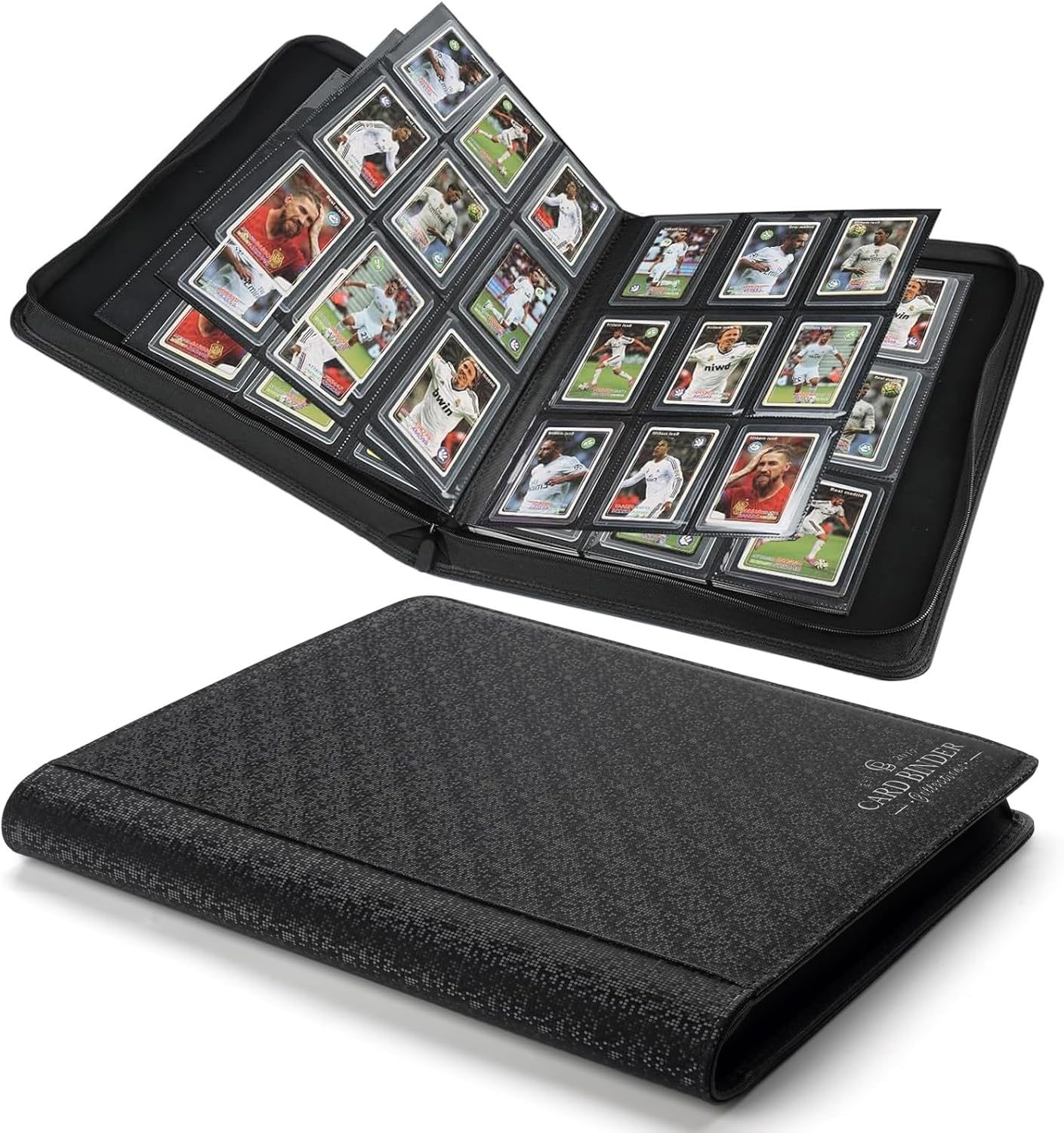 Toploader Binder,Toploader Hard Cases, 9-Pocket Pages Sleeves Hold up 288 Cards.Toploader Card Binder with Sleeves for &ldquo;3&times;4&rdquo; Rigid，Card Holder(Yellow1)