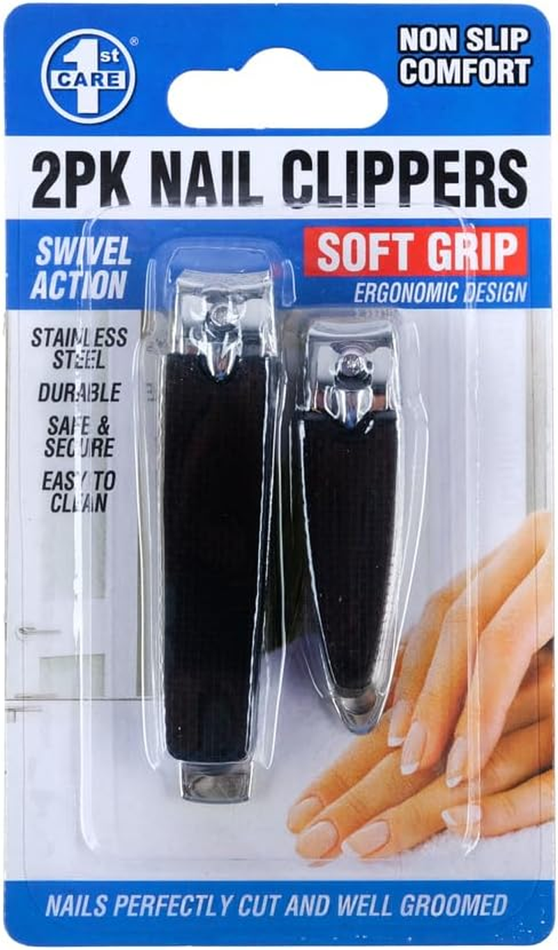 1St Care Easy Grip Nail Clippers, Black (Pack of 2) image number 4