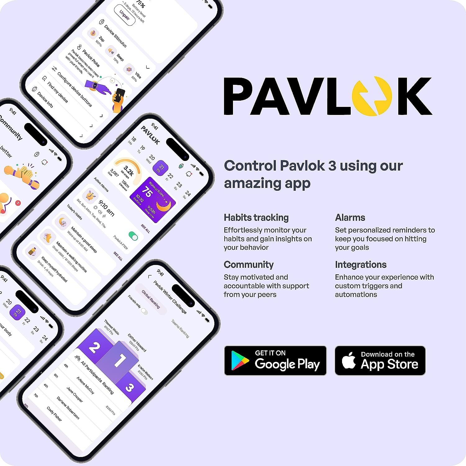 Pavlok 3 : a Mindfulness Coach on Your Wrist + Wearable Vibrating and Silent Alarm for Heavy Sleepers + Habit Trainer (Water Resistant Sports Edition) image number 4