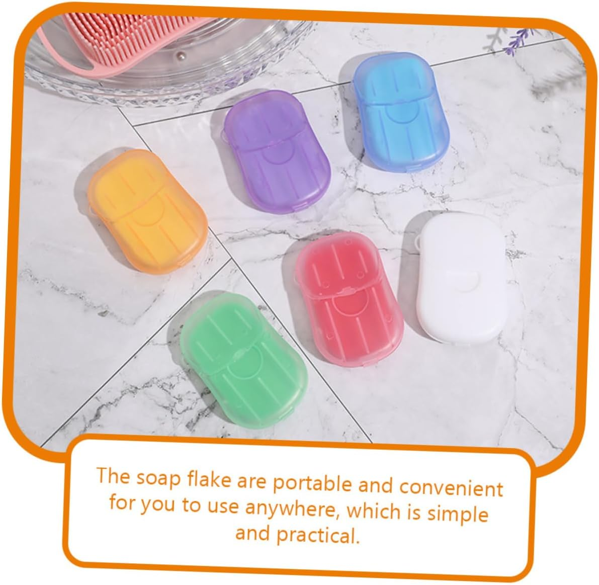 Toyvian Portable Soap Sheets for Travel Hand Washing with Case, 12 Boxes Scented Soap Pieces Set Including Rose, Jasmine, Lavender, Milk, Wormwood Orange Scents, Lightweight Hygiene