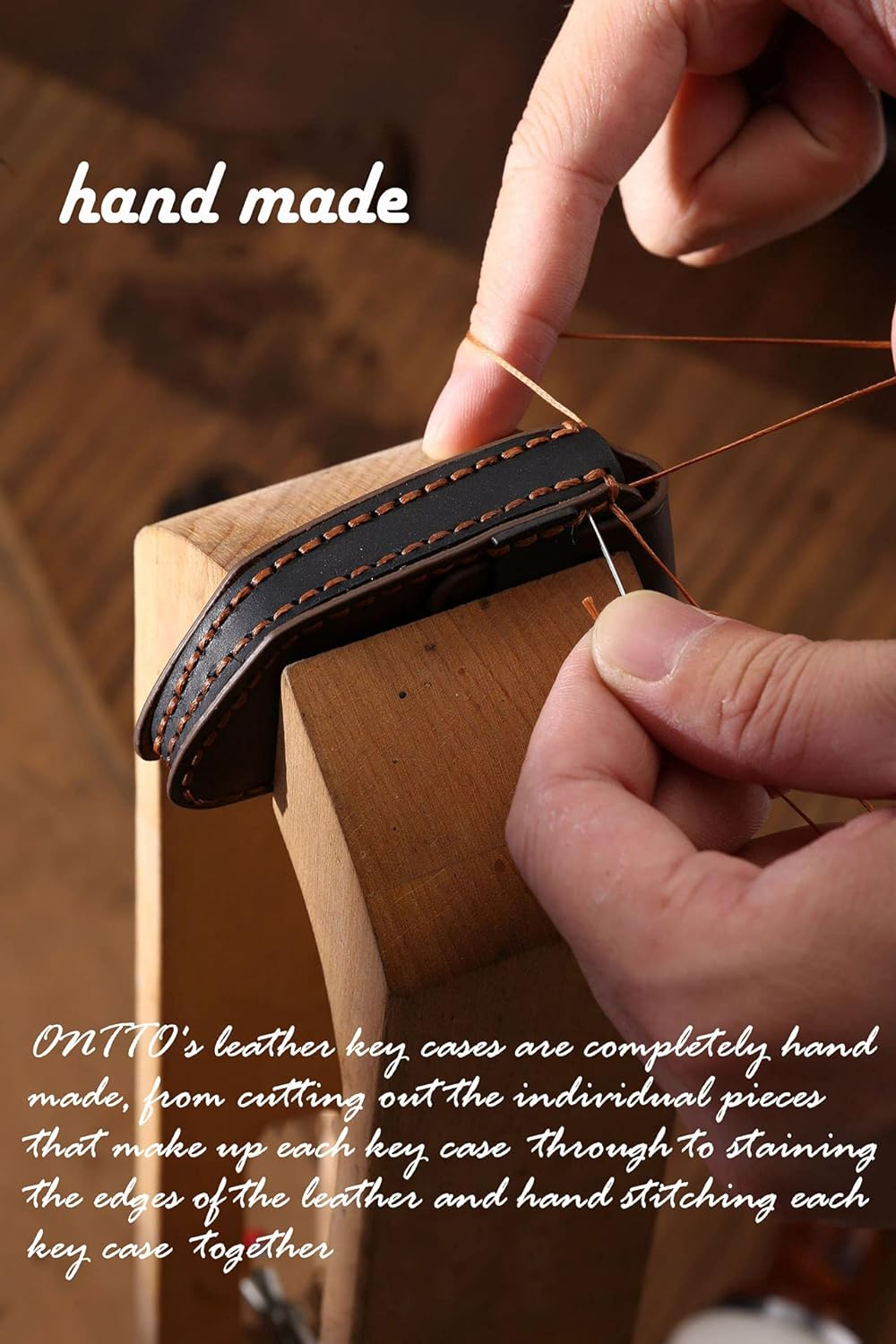 Ontto Key Case Fit for Subaru Ascent BRZ Crosstrek Forester Impreza Legacy Levorg Outback STI WRX XV Leather Remote Key Fob Cover Keyring Accessories Key Shell Keychain Key Holder Black image number 1