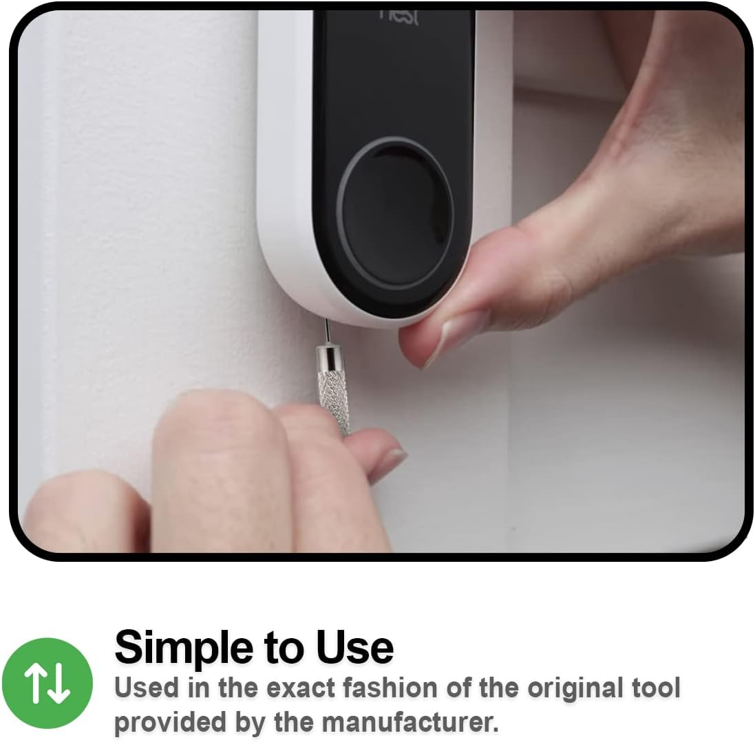 Doorbell Removal Pin Release Key Security Tool Replacement - Remove Video Doorbell from Mount (Compatible with Nest Video Doorbell, Arlo Video Doorbell and Eufy Video Doorbell image number 1