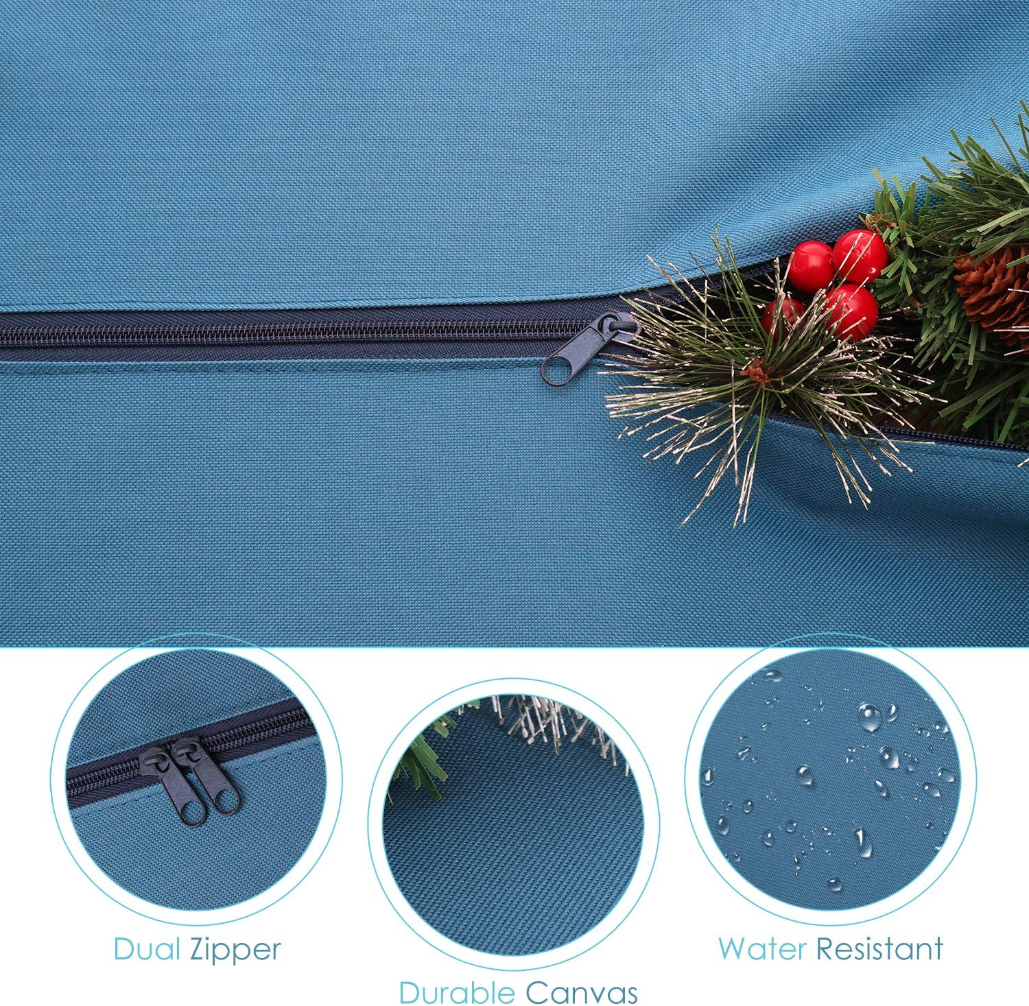 Hearth & Harbor Christmas Tree Storage Bag &ndash; Waterproof Christmas Tree Storage Box &ndash; Waterproof Christmas Tree Bag with Reinforced Handles & Dual Zipper &ndash; 600D Oxford &ndash; 9 Ft. &ndash; Pack of 1 image number 2