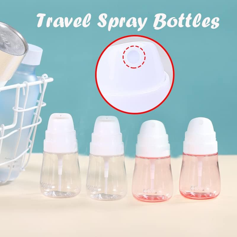 Taicols Fine Mist Spray Bottles, 2 Pcs Skin Care Atomizer with Fine Mist, Travel Spray Bottles, Travel Hair Spray Bottles, Refillable Mini Spritzer for Essential Oils Perfume Liquid Cosmetics(50Ml) image number 2