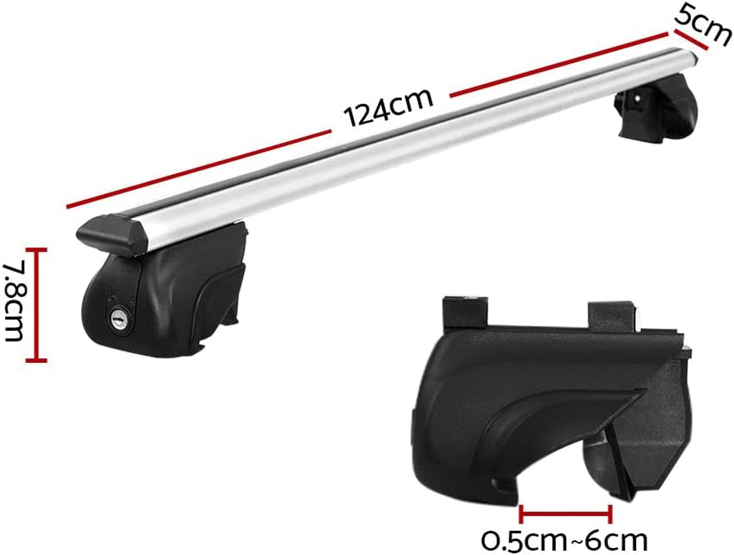 Giantz Car Roof Rack, 111Cm Length Universal Racks Pod Box Storage Basket Container Cross Bars Cars Accessories Transporting Storages, Adjustable Lockable Clamps 90Kg Aluminium Sliver