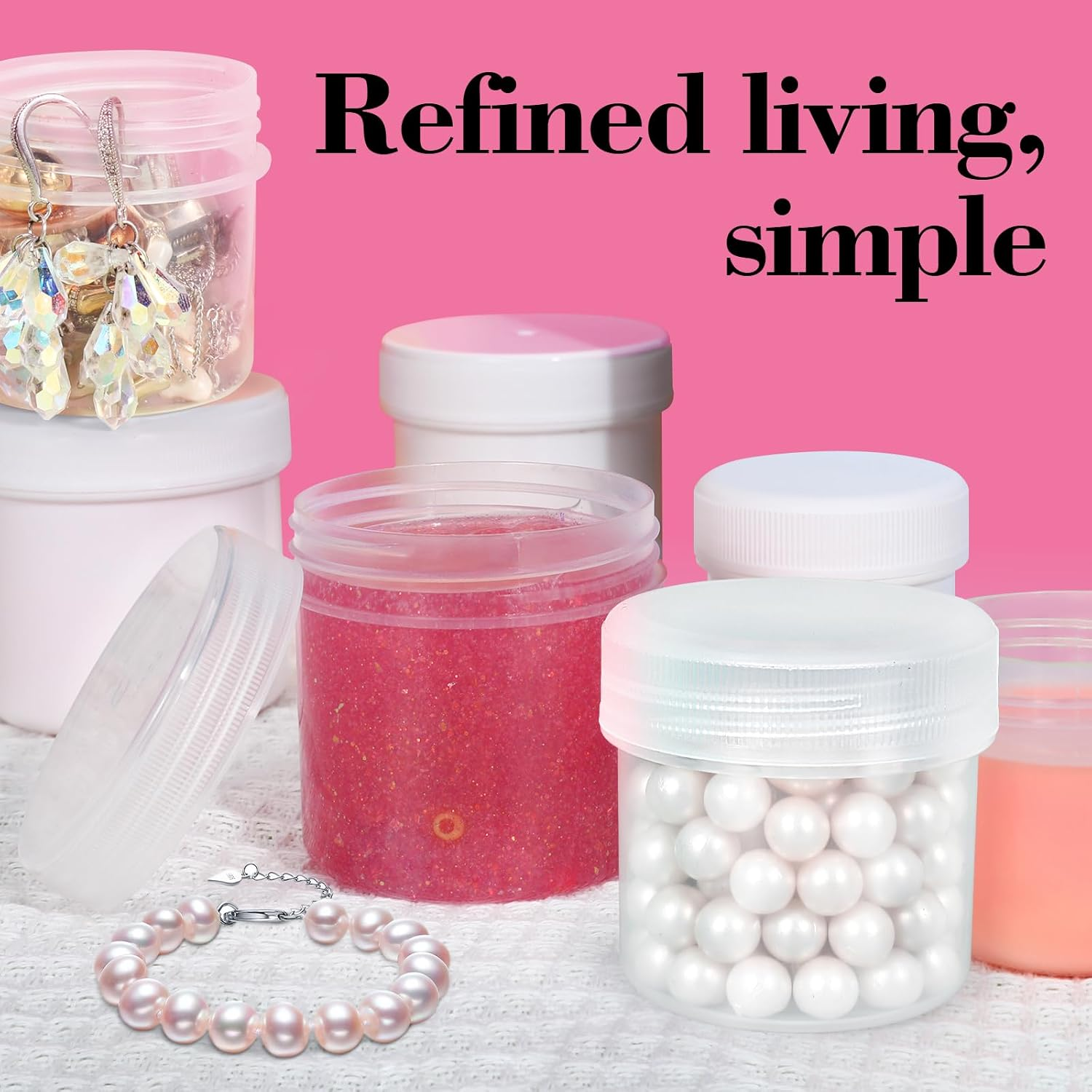 ASEVAT 6 Pack Airtight Plastic Jars, Leak-Proof Travel Size Jar | Refillable Cosmetic Containers for Creams, Lotions, Tsa-Approved Clear Jars with Secure Lids (Clear) image number 3