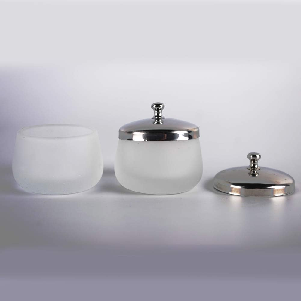 2 Pieces Matte Glass Dappen Dish with Stainless Steel Lid Nail Art Acrylic Powder Nail Art Tools Glass Cup Glass Dappen Cup image number 4