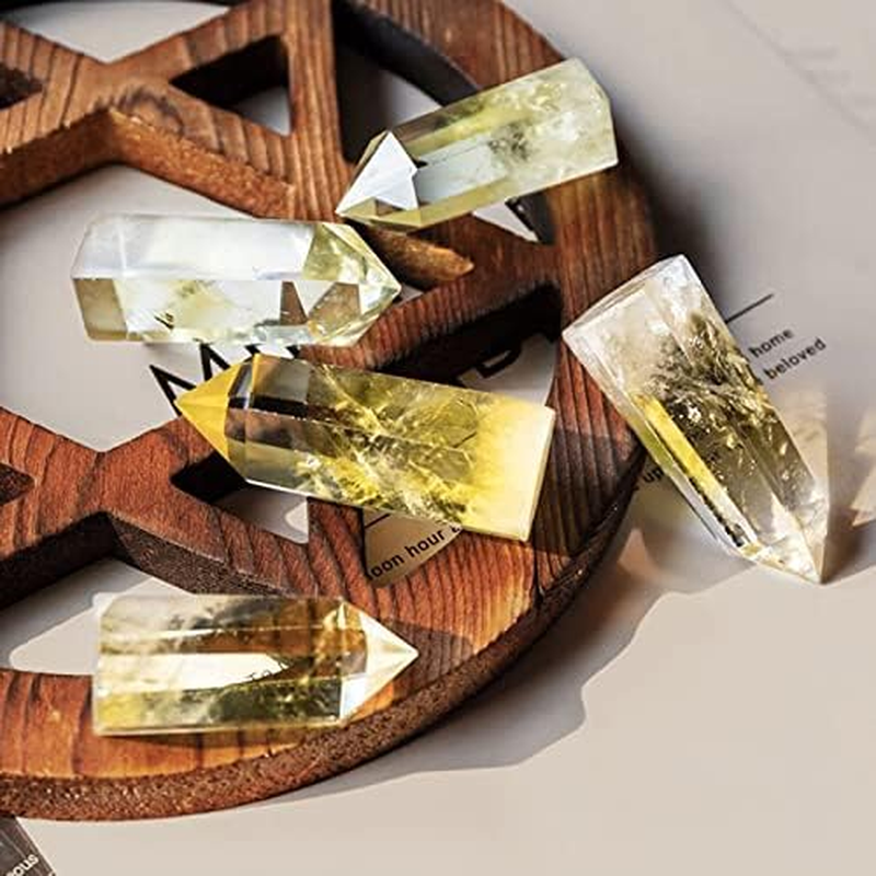 Acxico 1Pcs 5-6Cm Natural Smoky Citrine Quartz Obelisk Crystal Wand Point Healing image number 5