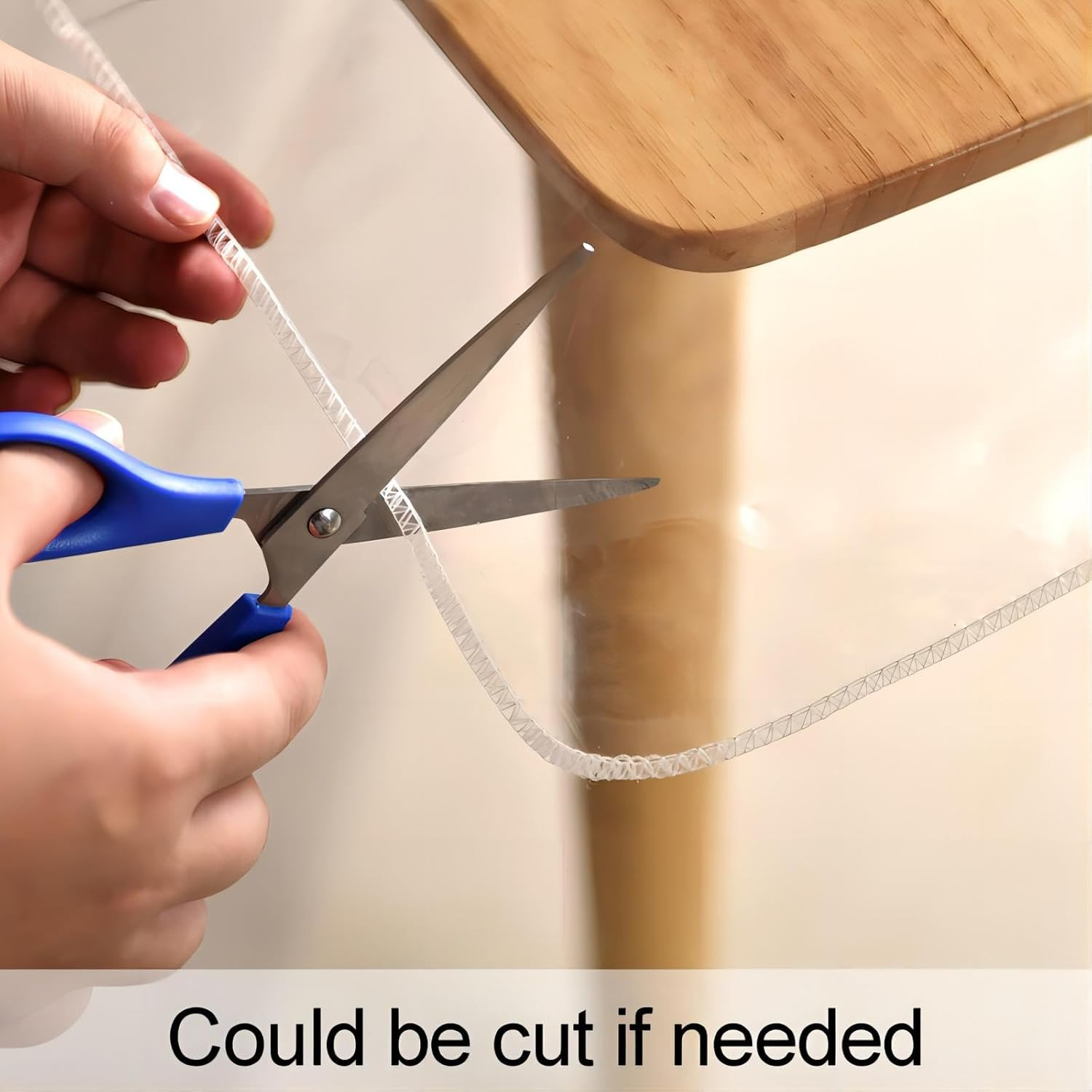 ROROUP Plastic Table Cover, 100% Waterproof Oilproof Stain Resistant Wipeable Rectangle Transparant Vinyl Table Cloth, Clear Tablecloth Protector for Indoor Outdoor Dining Table (140X300Cm) image number 2