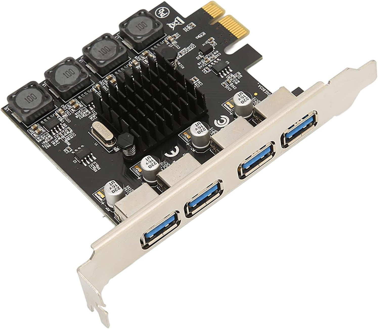 Dpofirs PCIE to USB3.0 4 Port Expansion Card, 4 X USB3.0, PCI Express USB Add in Card, PCI Express Expansion Card USB Card for 11 10 8 7 XP (32/64 Bit), Linux image number 2