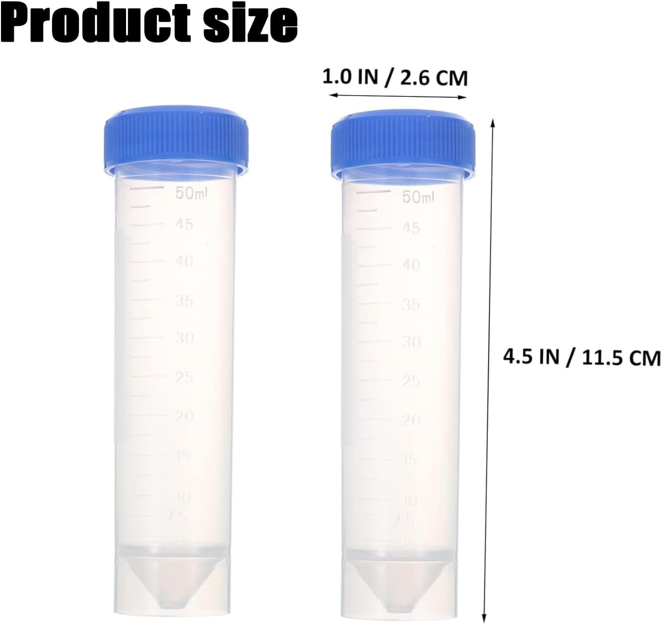 4 Pcs 50Ml Plastic Centrifuge Tubes with Screw-On Cap, Polypropylene Graduated Micro Centrifuge Tube, Self Standing, Blue Tubes with Caps Centrifuge Test Tube for Labs Reusable image number 3