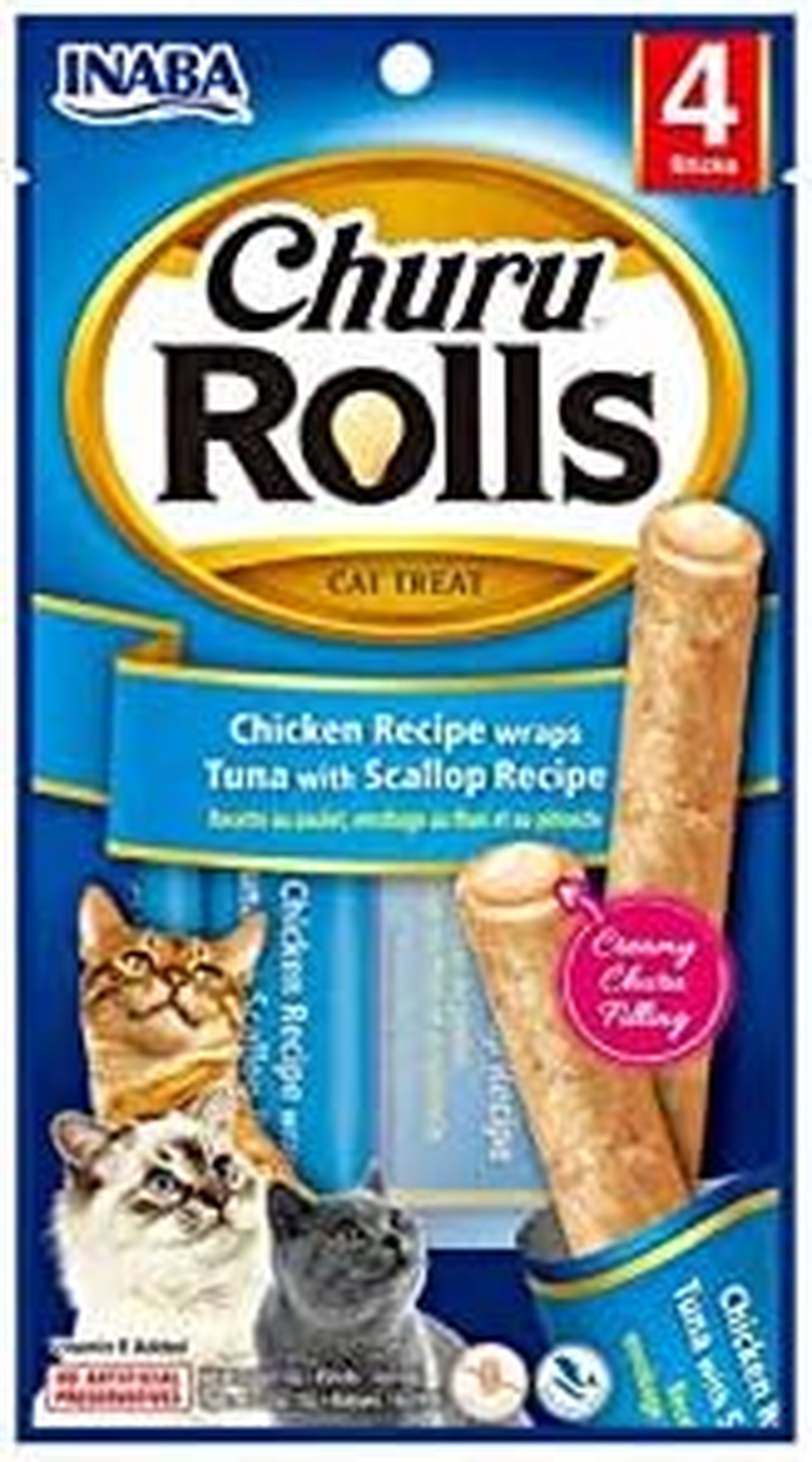 Inaba Churu Rolls Chkn Wraps Tuna Scallop (Cat Treat) 6X40G