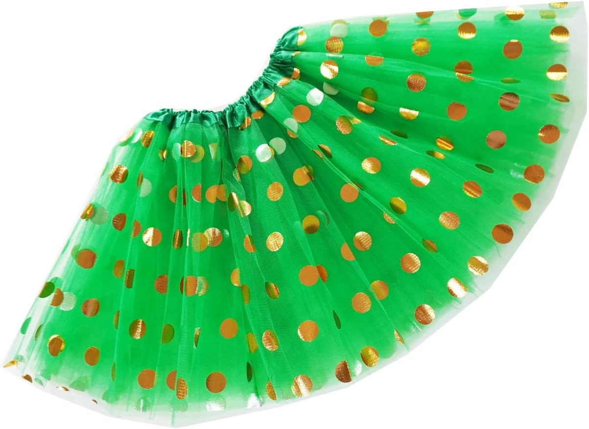 Girls' Polka Dot Tutu Glitter Ballet 3 Layer Tulle Dance Skirt Mouse Little Girls 3-8Y Costume Dress up Tutu