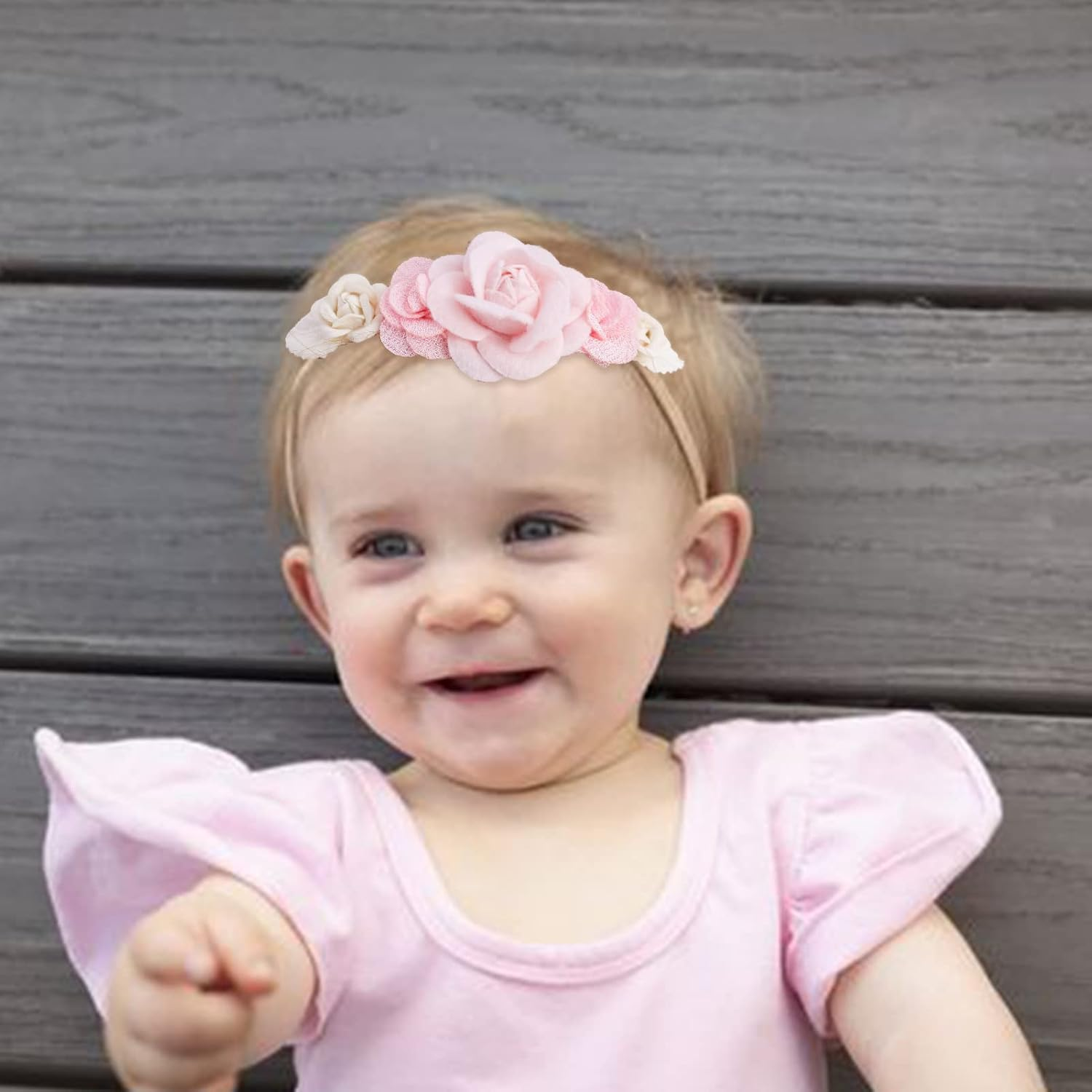 Baby Toddler Flower Headbands Bows, 10 Pack Super Stretchy Newborn Infant Girls Hair Bands by Mligril - Beige Blue image number 5