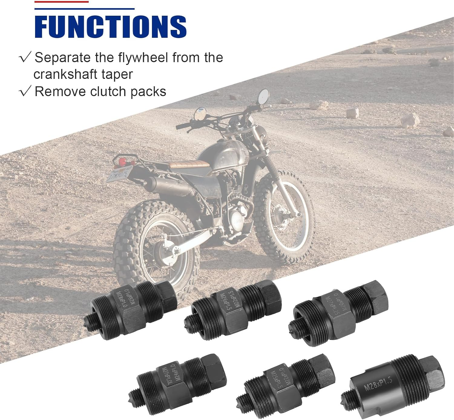 Motorcycle Flywheel Puller Set, 10PCS Flywheel Puller Tool, Universal Flywheel Puller Set Compatible for Motorcycle Bikes, Honda, Suzuki, Bosch, Kawasaki, Ducati, Yamaha Flywheel