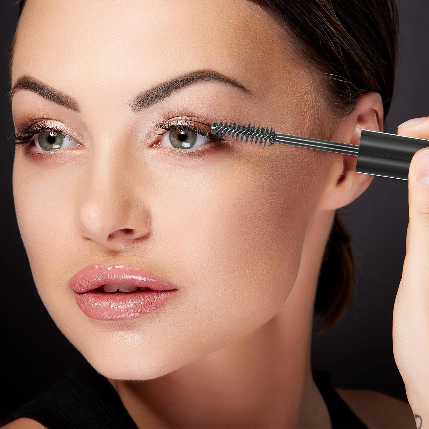 Pack of 6 Empty Mascara Tubes, 10 Ml Refillable Eyeliner Container with Eyelash Stick and Rubber Funnels, Empty Eyelashes, Tube Eyelashes, Cream Bottle for DIY Eyelash Cream (Black) image number 1