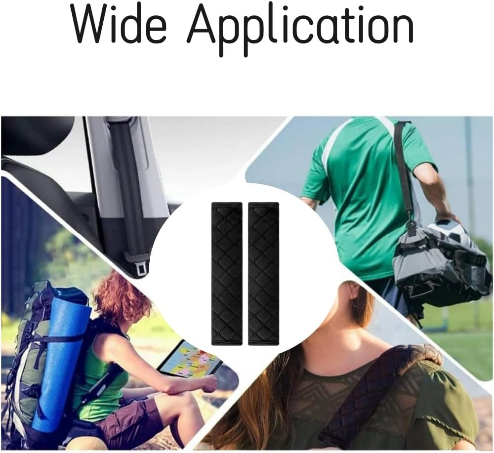 4 Pack Universal Car Seat Belt Pads, Adult Seat Belt Shoulder Strap Covers Harness Pad for Car/Bag,Soft Comfort Helps Protect You Neck Shoulder from the Seat Belt Rubbing 4Pack-Gray image number 2