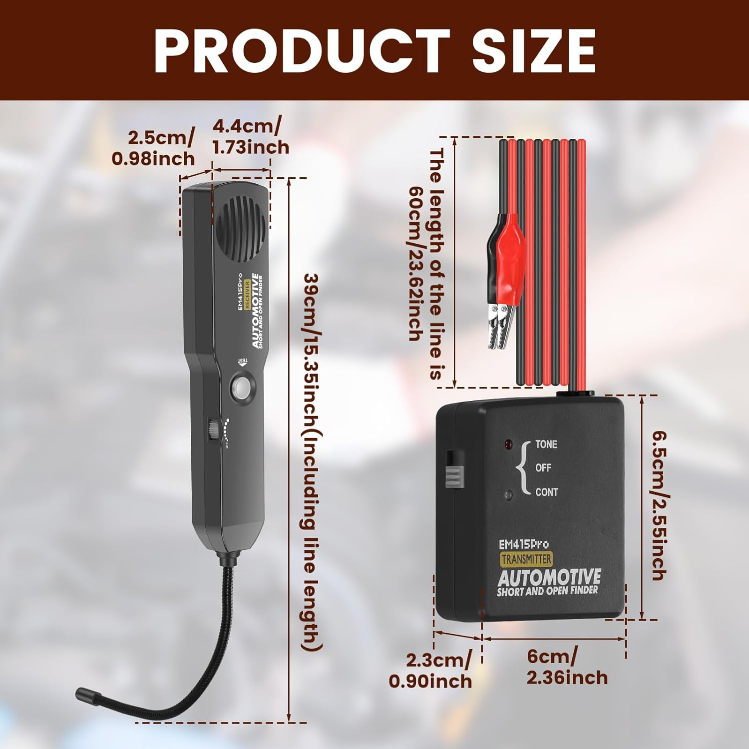 Electrical Short Open Finder for Em415Pro, Professional Wire Break Finder, Automotive Circuit Tester, Cable Fault Locator, DC 6-42V Adjustable Circuit Breaker Finder Tool for Cars Trucks image number 1
