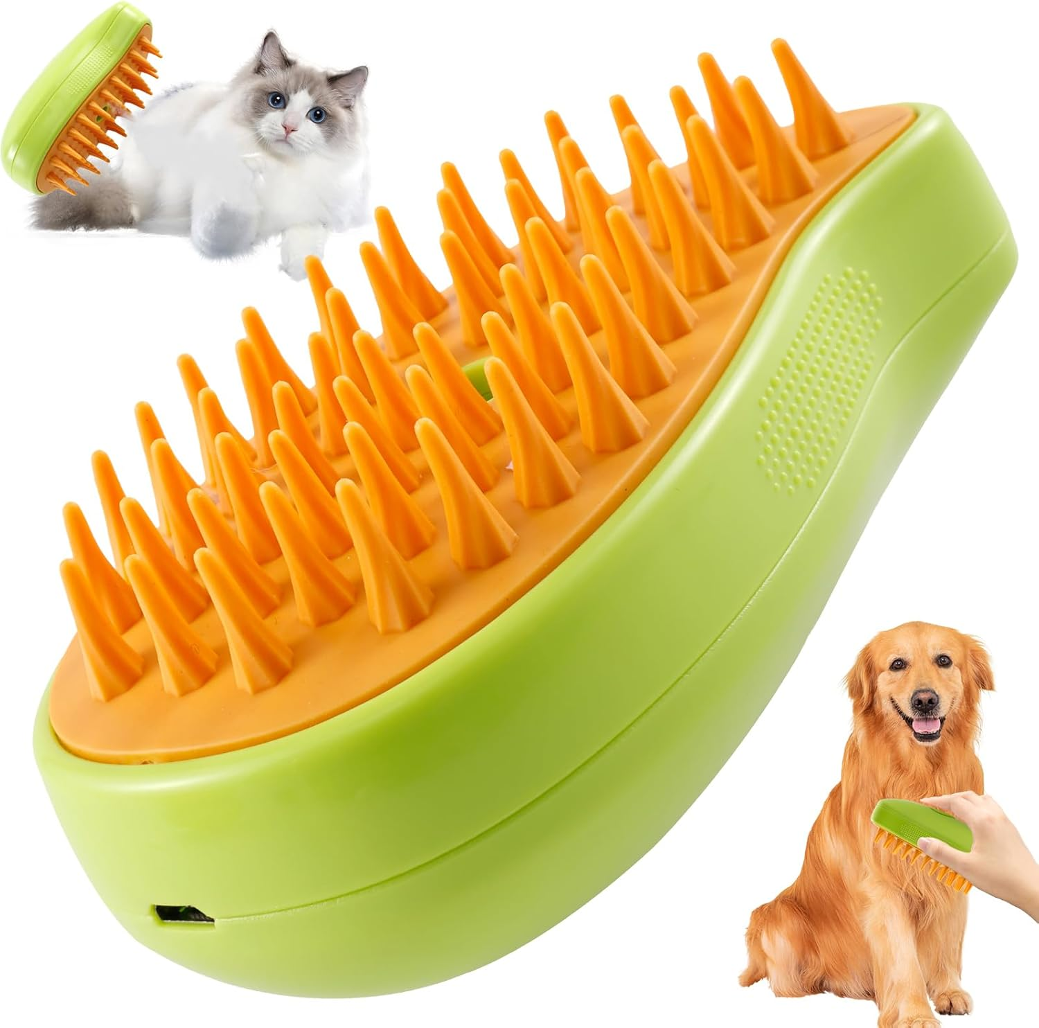 Steamy Cat Brush, 2024 New 3 in 1 Multifunctional Steamy Cat Hair Brush, Spray Dog Grooming Brush for Shedding with Solution, Pet Massage Brush for Removing Tangled Loose Hair (01)