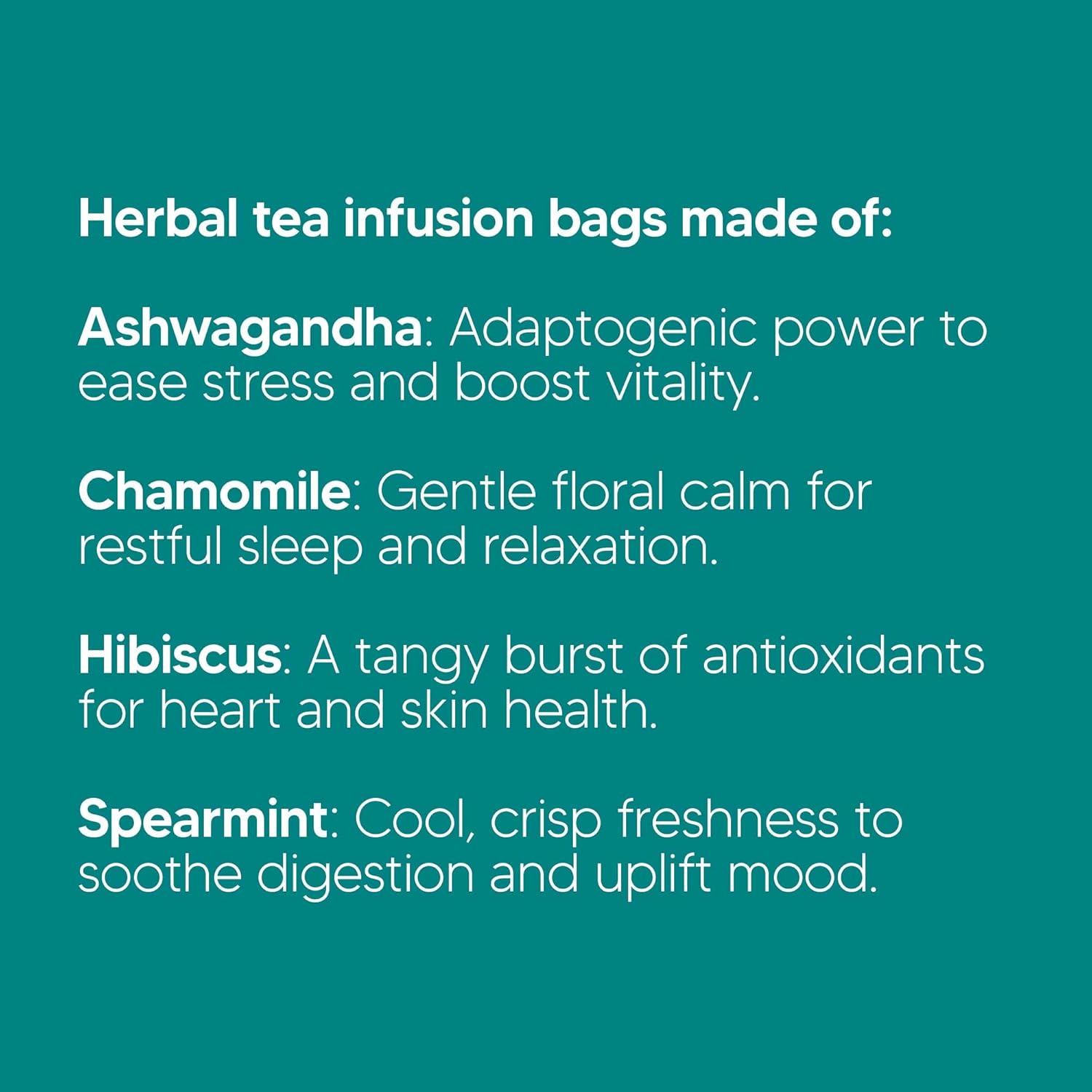 Mai Greens Ashwagandha Herbal Infusion &ndash; 10 PLA Pyramid Tea Bags | Caffeine-Free Adaptogenic Tea for Stress Relief & Sleep Support | Natural & Vegan image number 2