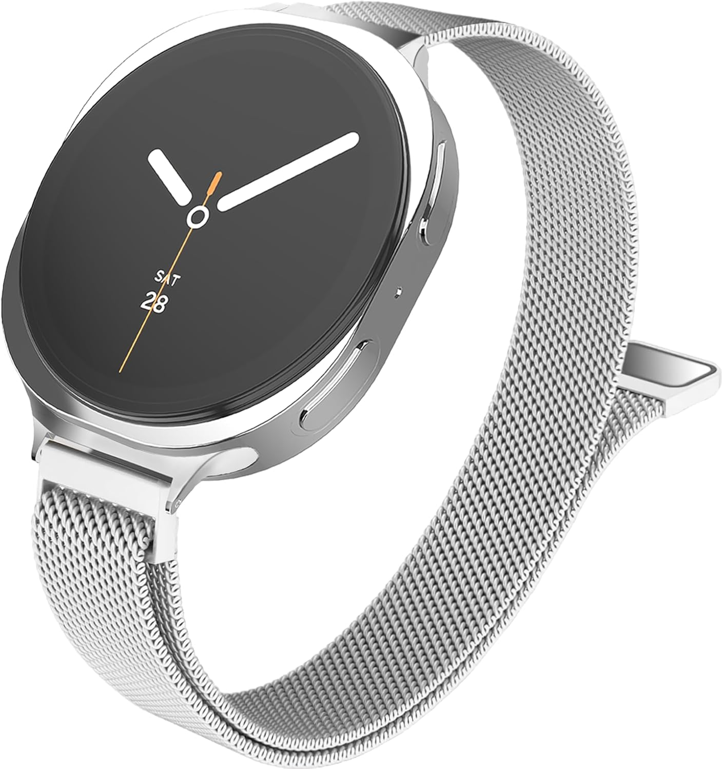 HAYONLIY Slim Metal Band Compatible with Samsung Galaxy Watch 8 40Mm 44Mm/Galaxy Watch 8 Classic 46Mm,Mesh Magnetic Stainless Steel Strap Milanese Loop Wristband Women Men image number 5