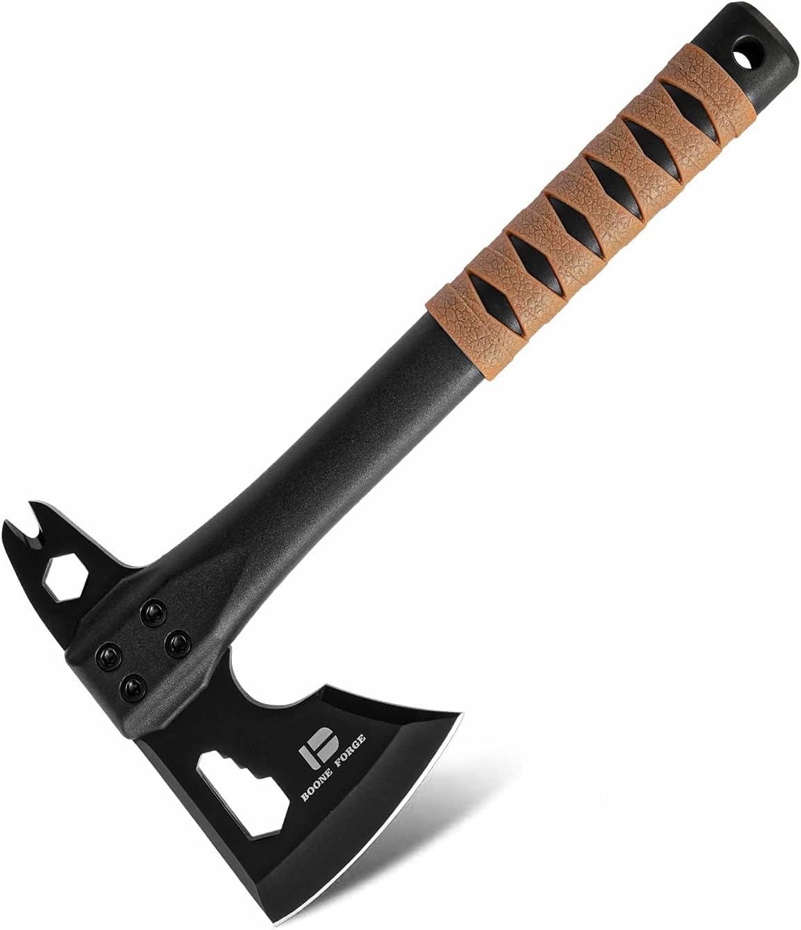 KHU Axe Hatchet - PP & TPR Handle for Gardening Camping Axes with Sheath - Black