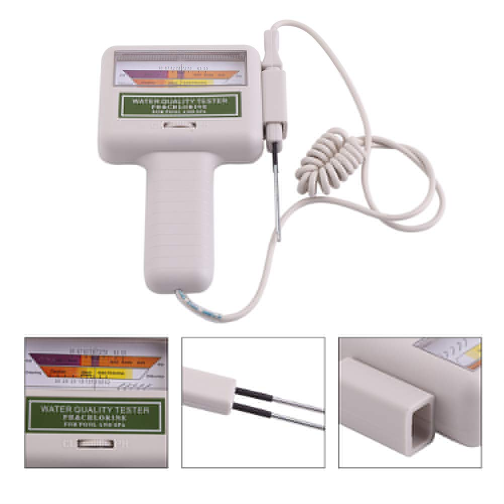 Chlorine Tester, Chlorine Level & PH Tester Meter for Swimming Pool Spa Drinking Water Water Quality Analysis Monitor image number 3