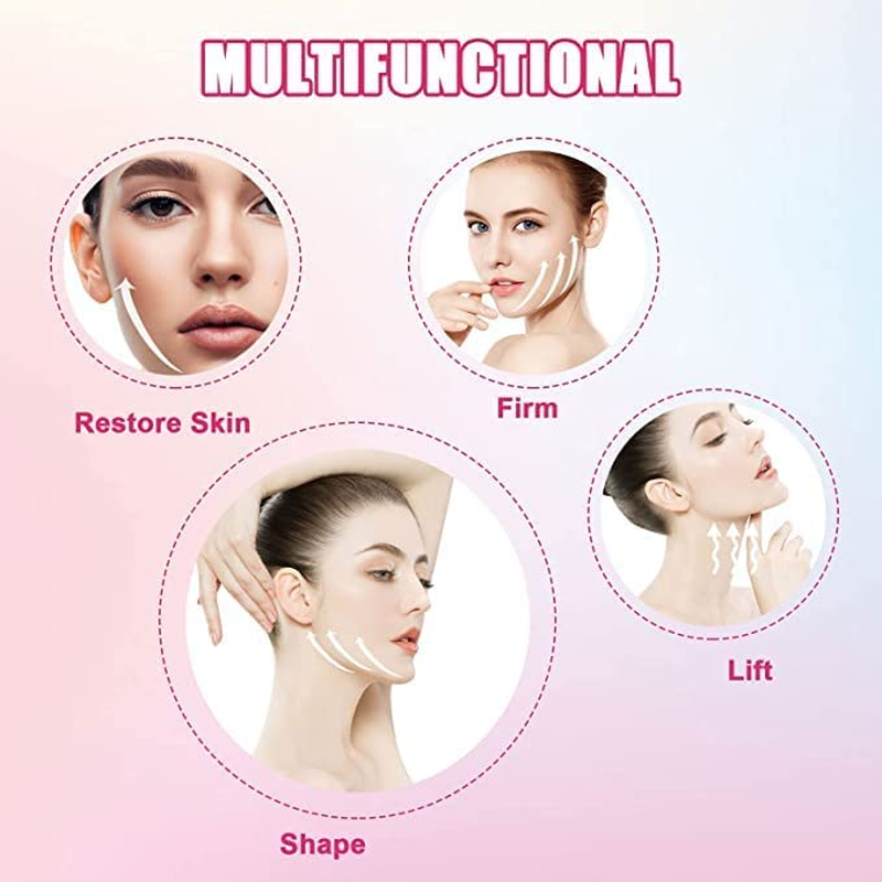 Anti-Wrinkle Myofascial Lift Tape, 1Roll Facial Myofascial Eye and Neck Toning Facial Face Lift Tape, Face Tightening and Lifting Patches for Women'S Skin, Pink image number 5