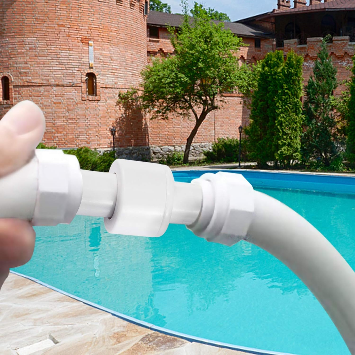 3 Pack Pool Cleaner Hose Swivel Nut Kits- 3Pcs Hose Ball Bearing Swivel D20 Replacements+ 6Pcs Pool Cleaner Feed Hose Nut Set Pool Cleaner Hose Replacement Accessories for Polaris 180 280 380 D20 D-20 - White image number 5