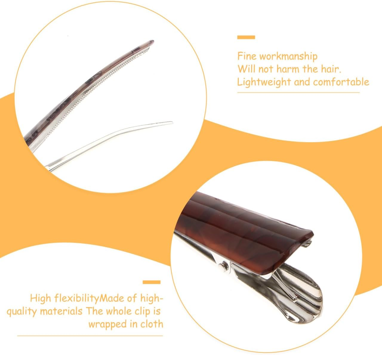 Frcolor Large Duck Teeth Bows Hair Clips Classic Hair Grip Crocodile Duck Bill Clips Hairpins Chic Styling Claw (2Pcs) image number 5