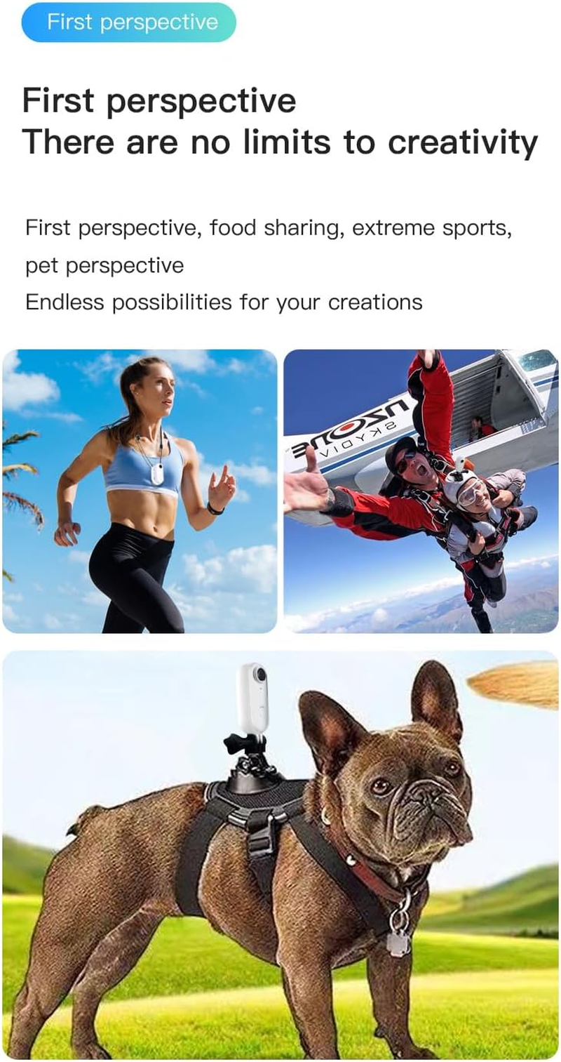 Winnes 4K Mini Thumb Action Camera, Portable Vlogging Camera, Wearable Small Body Camera, Hands-Free POV Video Recorder for Motorcycle Trips, Climbing, Diving, Football Games, Vlogging(Black)