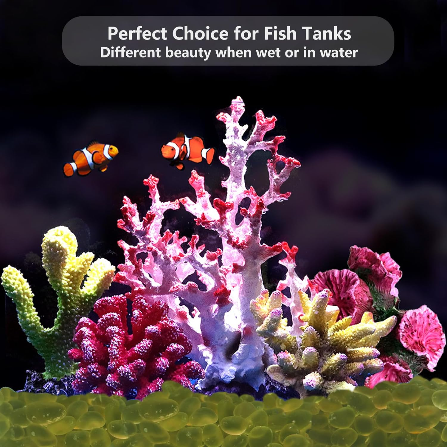 Sea Glass Stones - 0.9LB Yellow Frosted Glass Pebbles Gemstones - Perfect for Aquarium Rocks, Fish Tank Gravel, Vase Fillers, DIY Crafts, and Home Decor image number 1