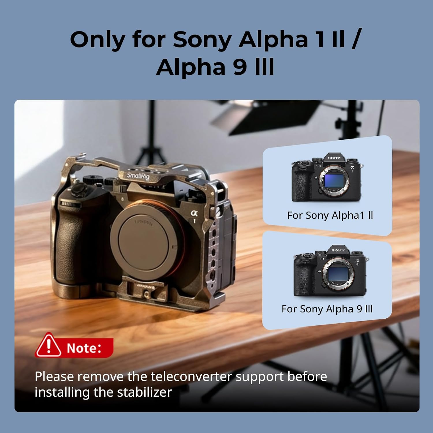 Smallrig Normal Cage for Sony Alpha 1 Ii/Alpha 9 III, Built-In Teleconverter Support and Quick Release Plate for Arca, Ultimate Stability with Three-Point Locking for Wildlife Photographers image number 3