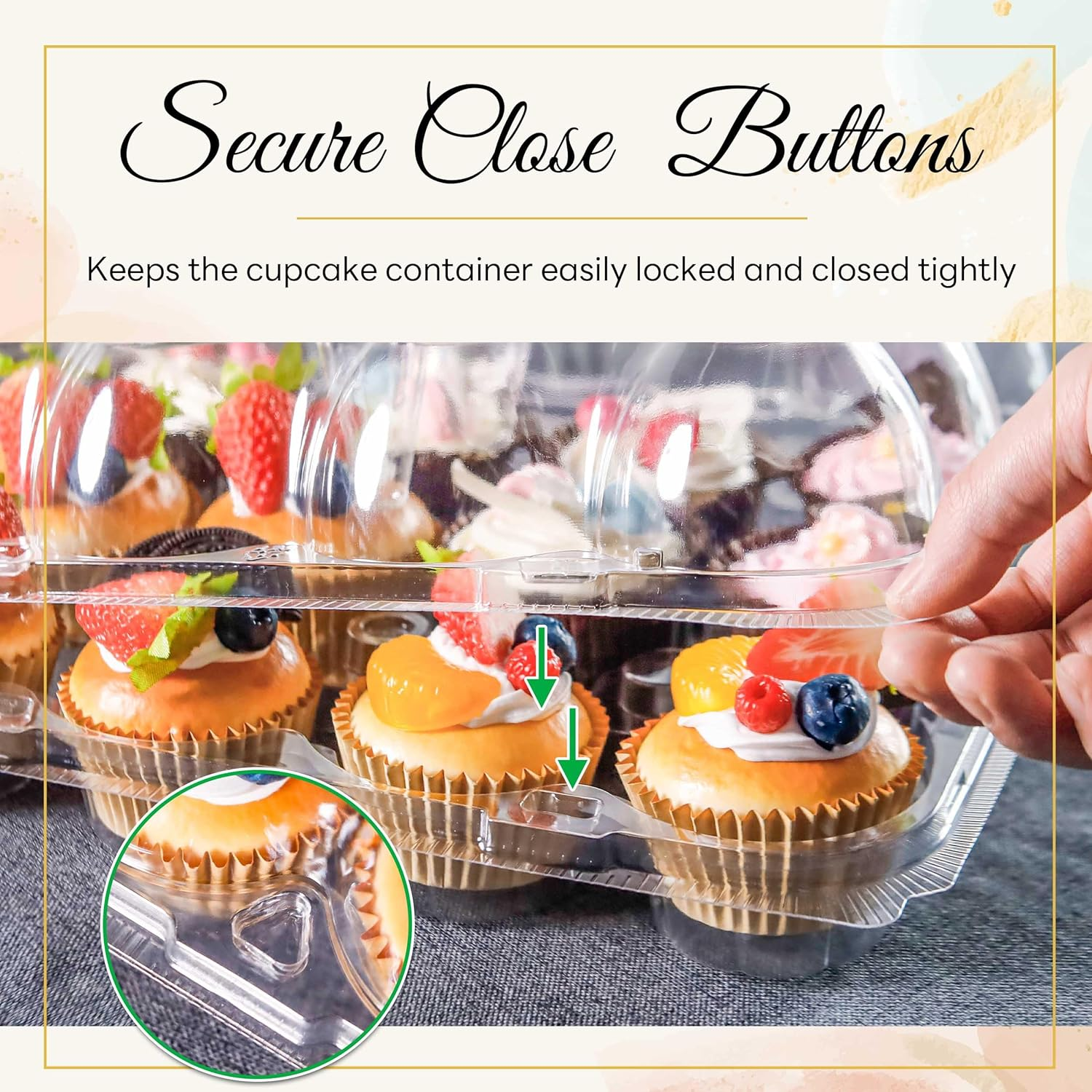 NPLUX 12 Count Cupcake Containers 6 Pack Cupcake Holders Plastic Clear Reusable Cupcake Containers with Detachable Tall Dome Lids Stackable Cupcake Boxes for 72 Cupcakes, BPA Free, Standard Size image number 4