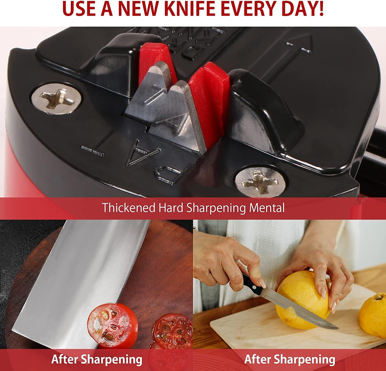 Small Knife Sharpeners, Professional Knife Sharpening Tool Helps Repair, Restore and Polish Blades,Non-Slip Suction Cup Design,Safe and Easy to Use,Suitable for All Blade Types image number 5