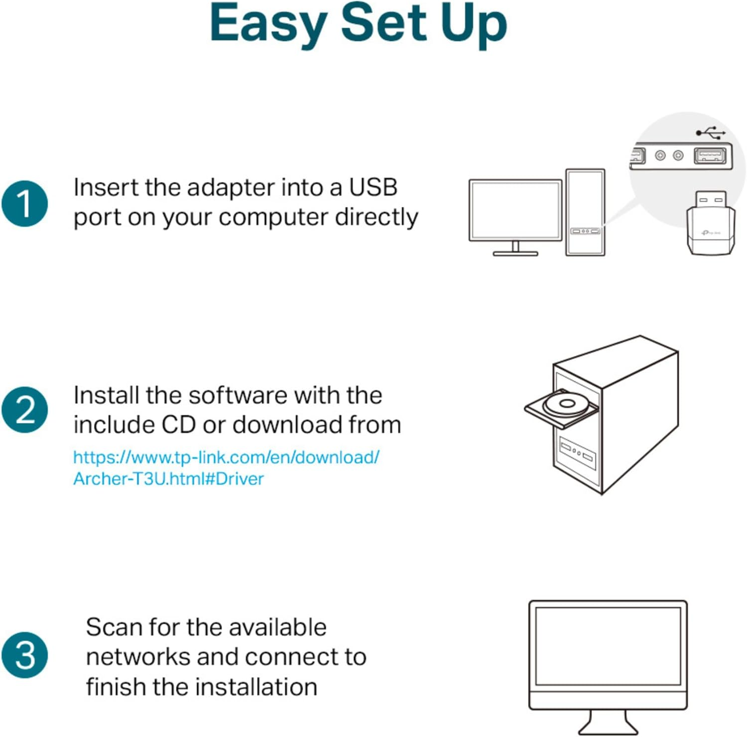Tp-Link Archer T2U Network Adapters (UK Version)