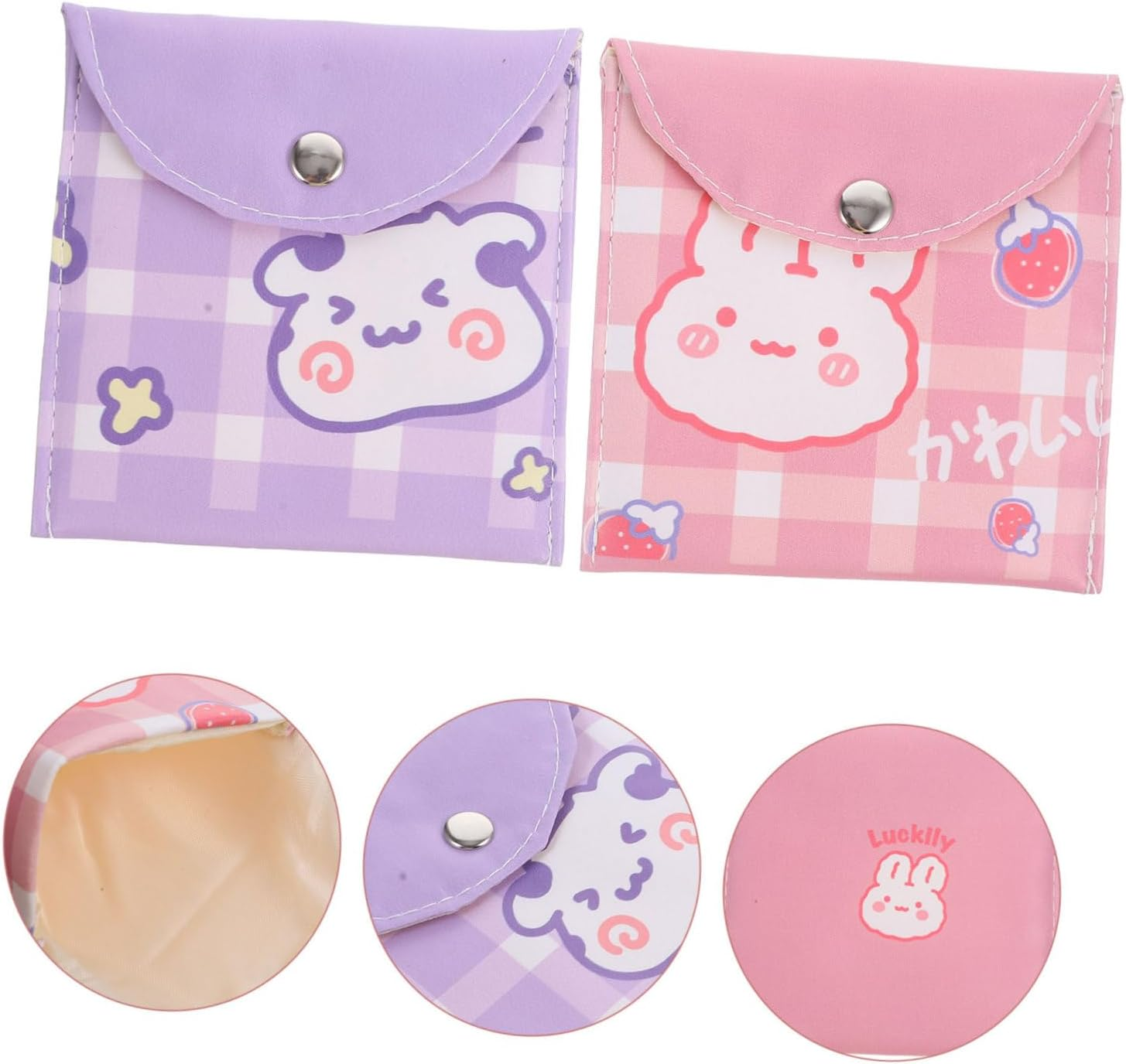 Sanitary Napkin Storage Bag 2Pcs Large Capacity Portable Period Pouch Travel Sanitary Pad Holder Girls Menstrual Pad Container for Daily Use