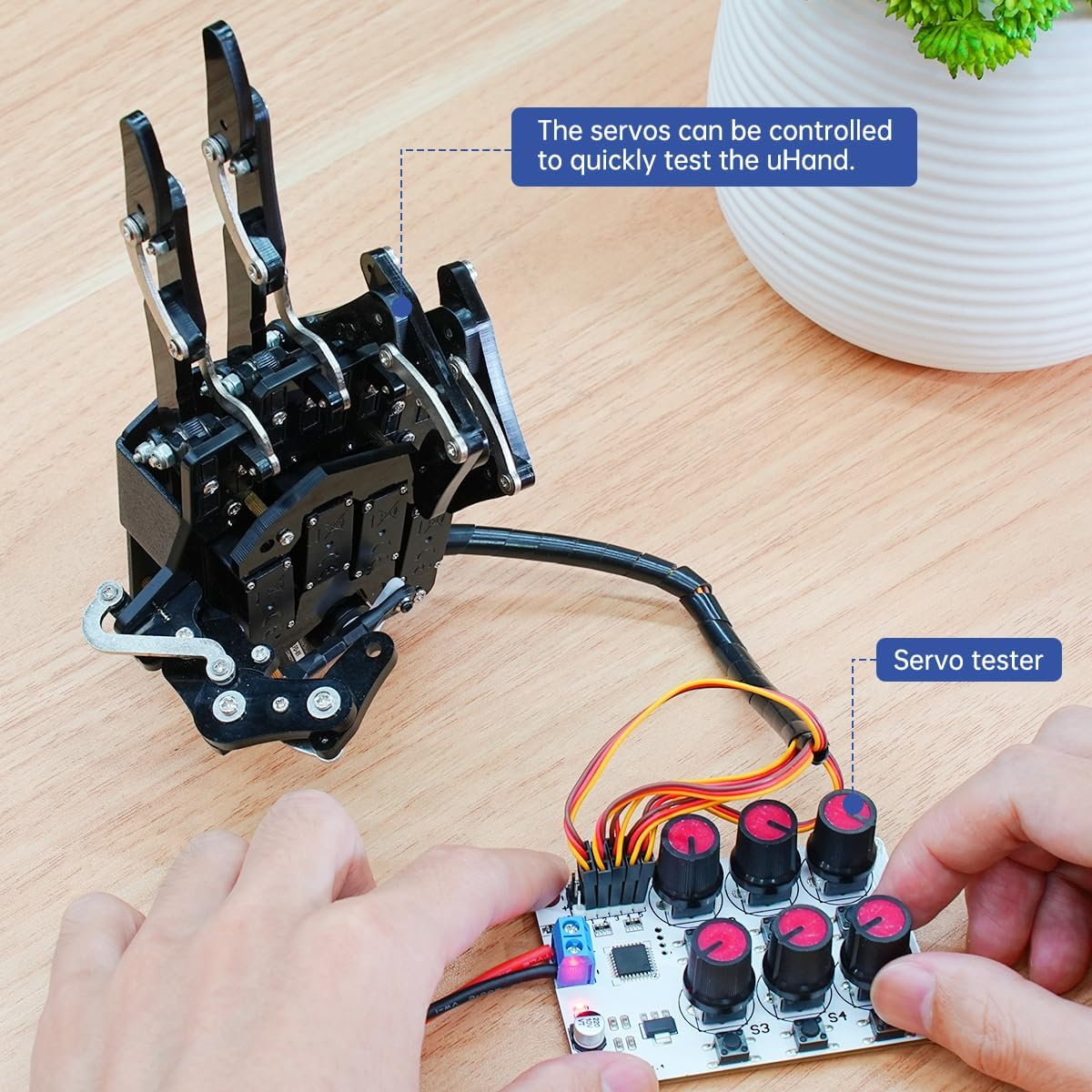 HIWONDER Robot Hand Five Fingers Support Secondary Development Solely Movement Bionic Robot Mechanical Arm Hand DIY Robot（Right Hand） image number 4