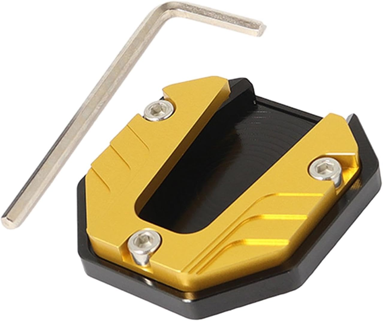 Magideal Motorcycle Kickstand Pad Support Plate Extension Nonslip Side Stand Extender Foot Enlarger for Outdoor Parking Motorbike, Yellow image number 3