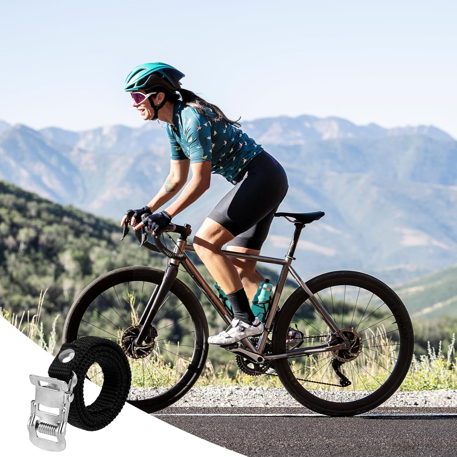 2 PCS Bike Pedal Straps Universal Replacement Foot Pedal Straps for Bicycles or Exercise Bike Spin image number 2